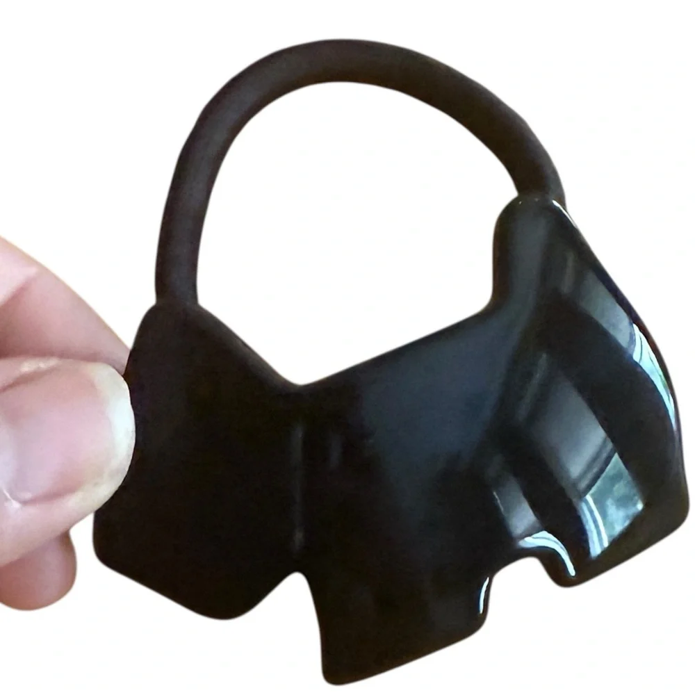 New Vintage Black Scottie Dog French Ponytail Holder by Agatha Paris, Unworn
